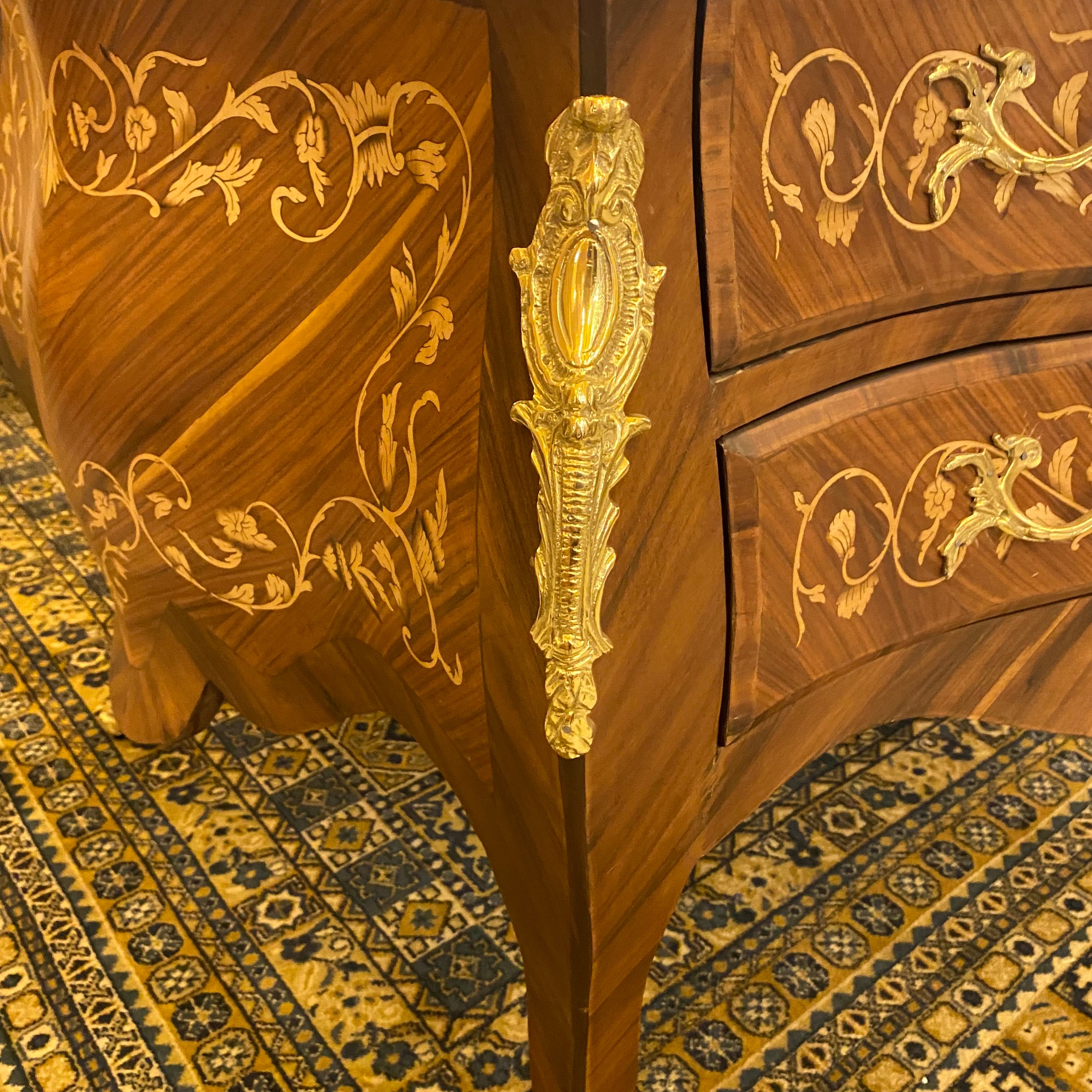 French Style Inlaid Desk with Brass Casting - SOLD