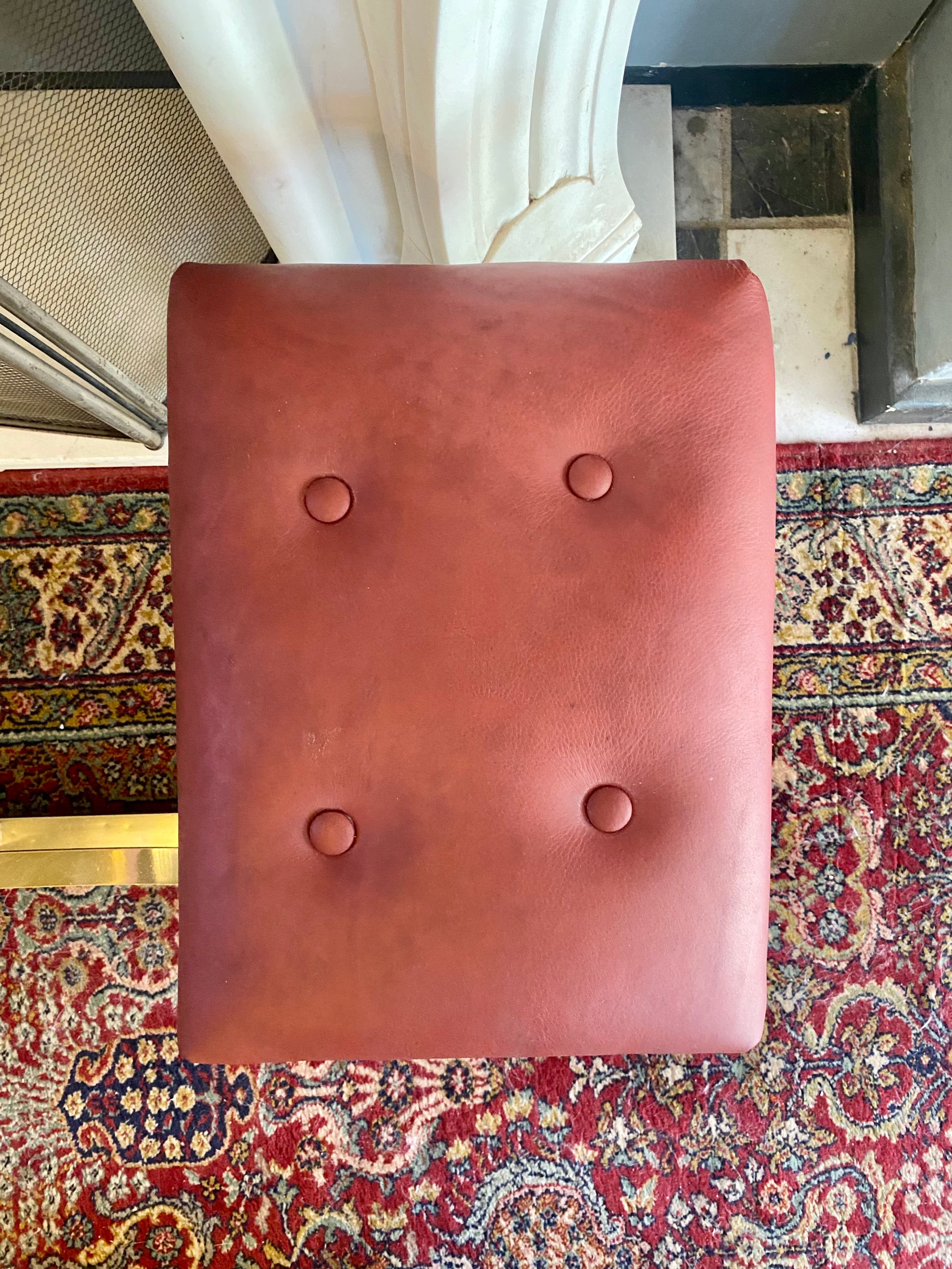 Antique Fire Guard with Leather Seats - SOLD