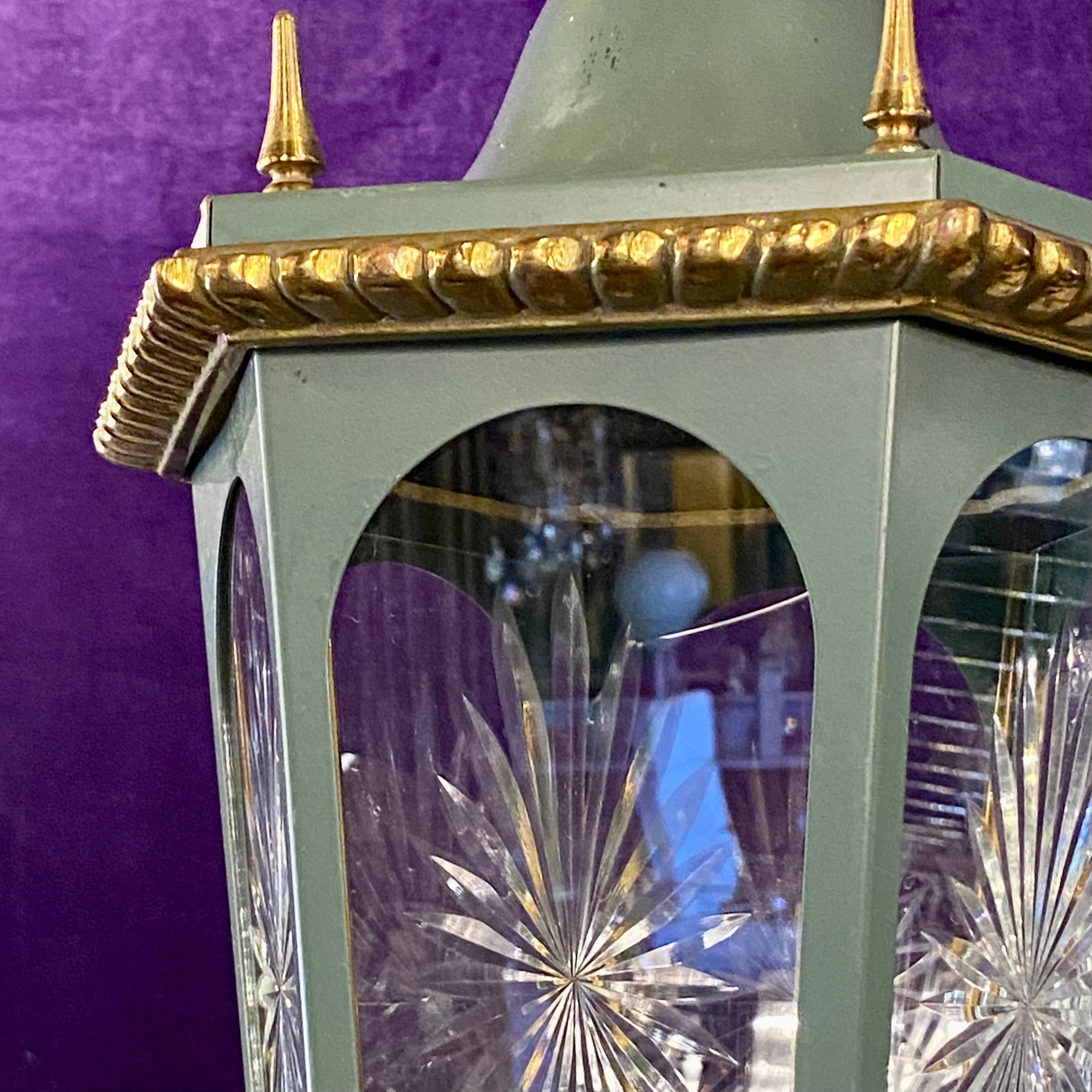 Empire Era Lantern with Etched Glass - SOLD