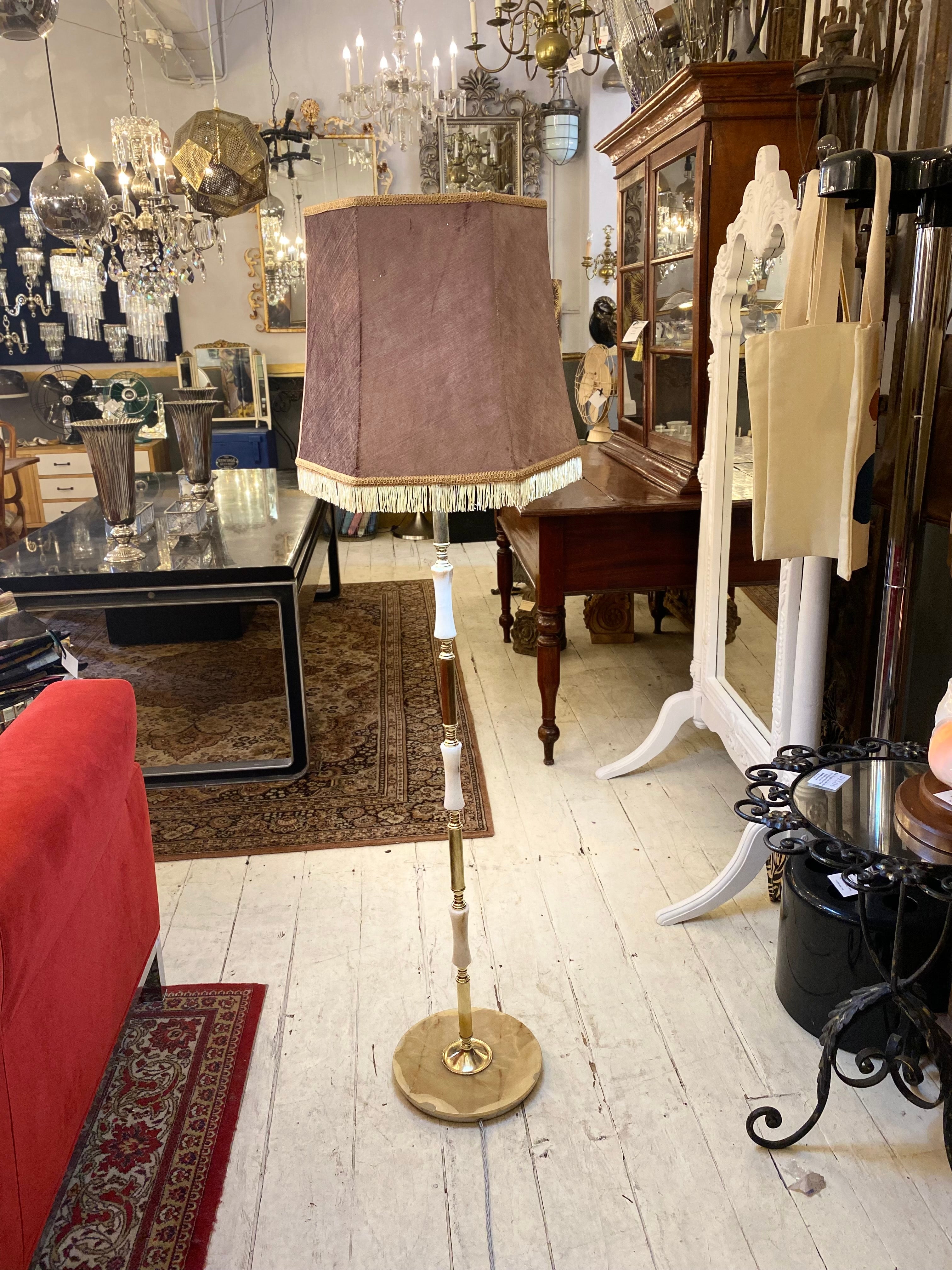 Vintage Italian Brass and Marble Standing Lamp - SOLD