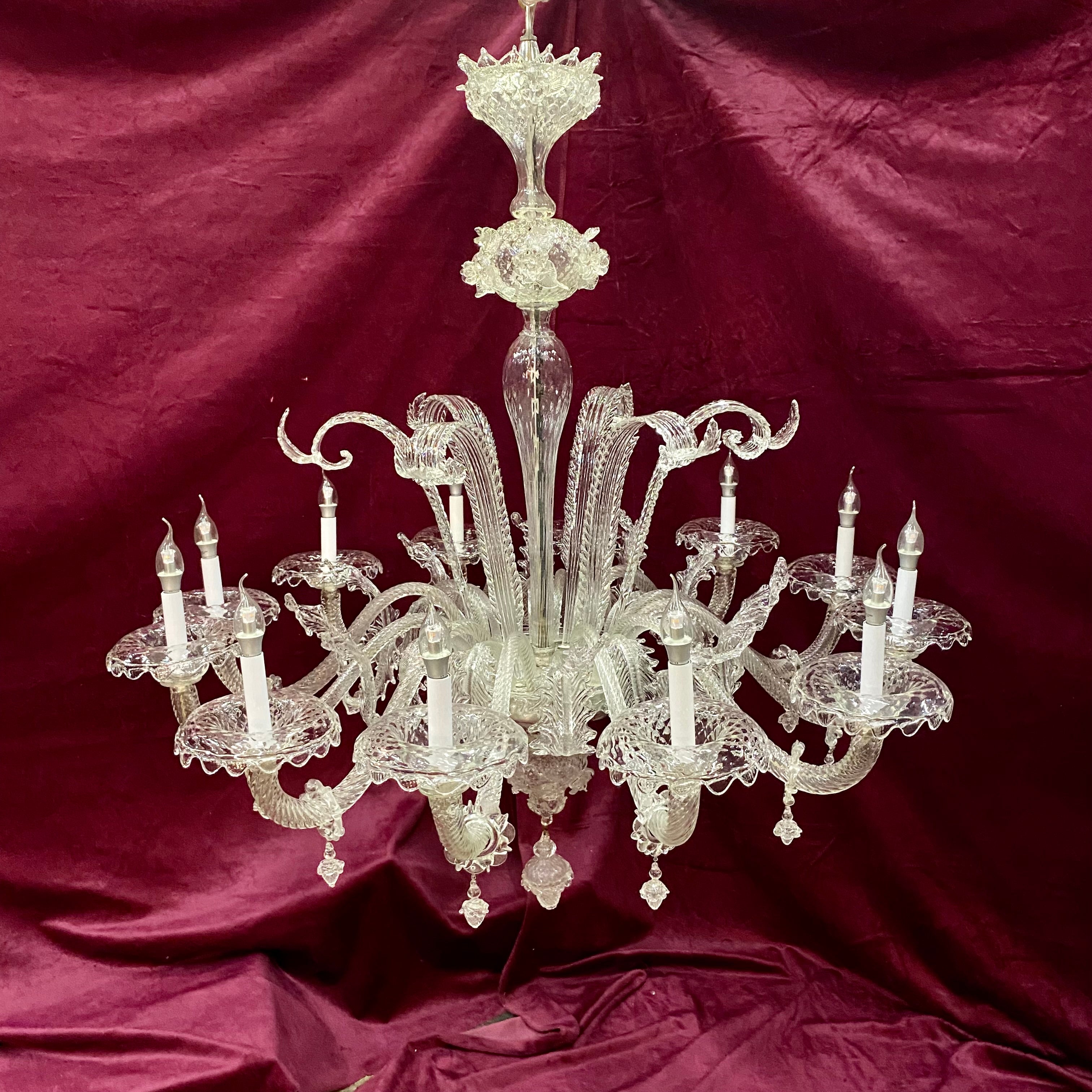 Pair of Very Rare Magnificent Murano Chandeliers - SOLD