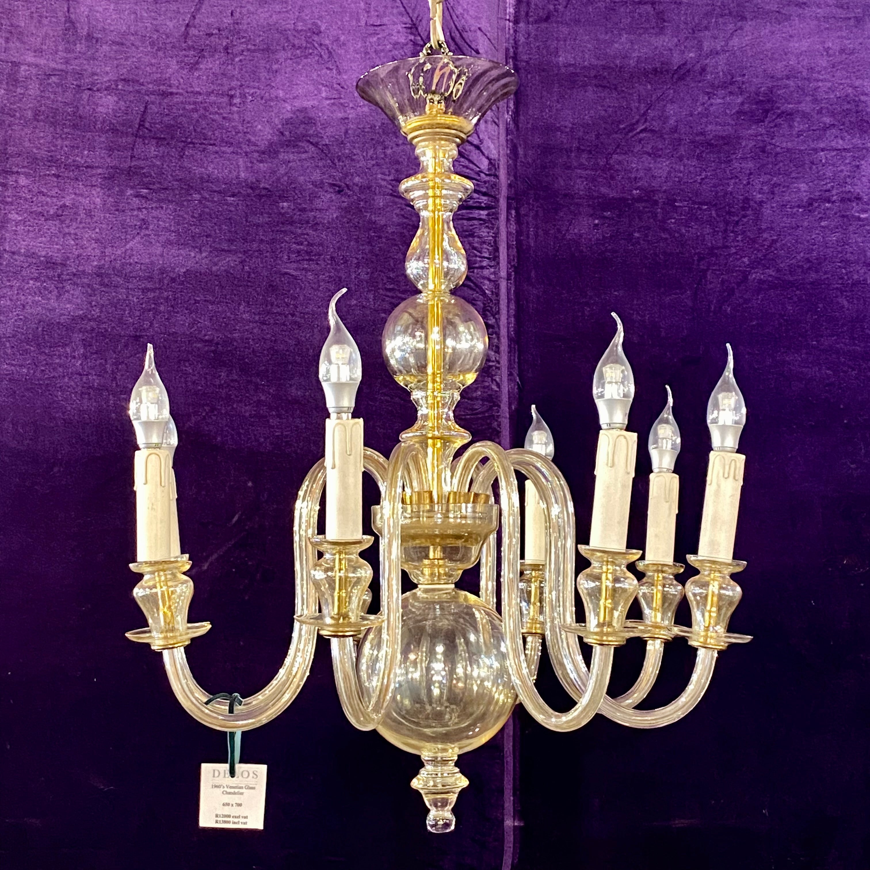 1960's Venetian Glass Chandelier