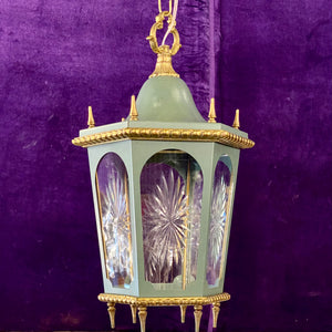 Empire Era Lantern with Etched Glass - SOLD