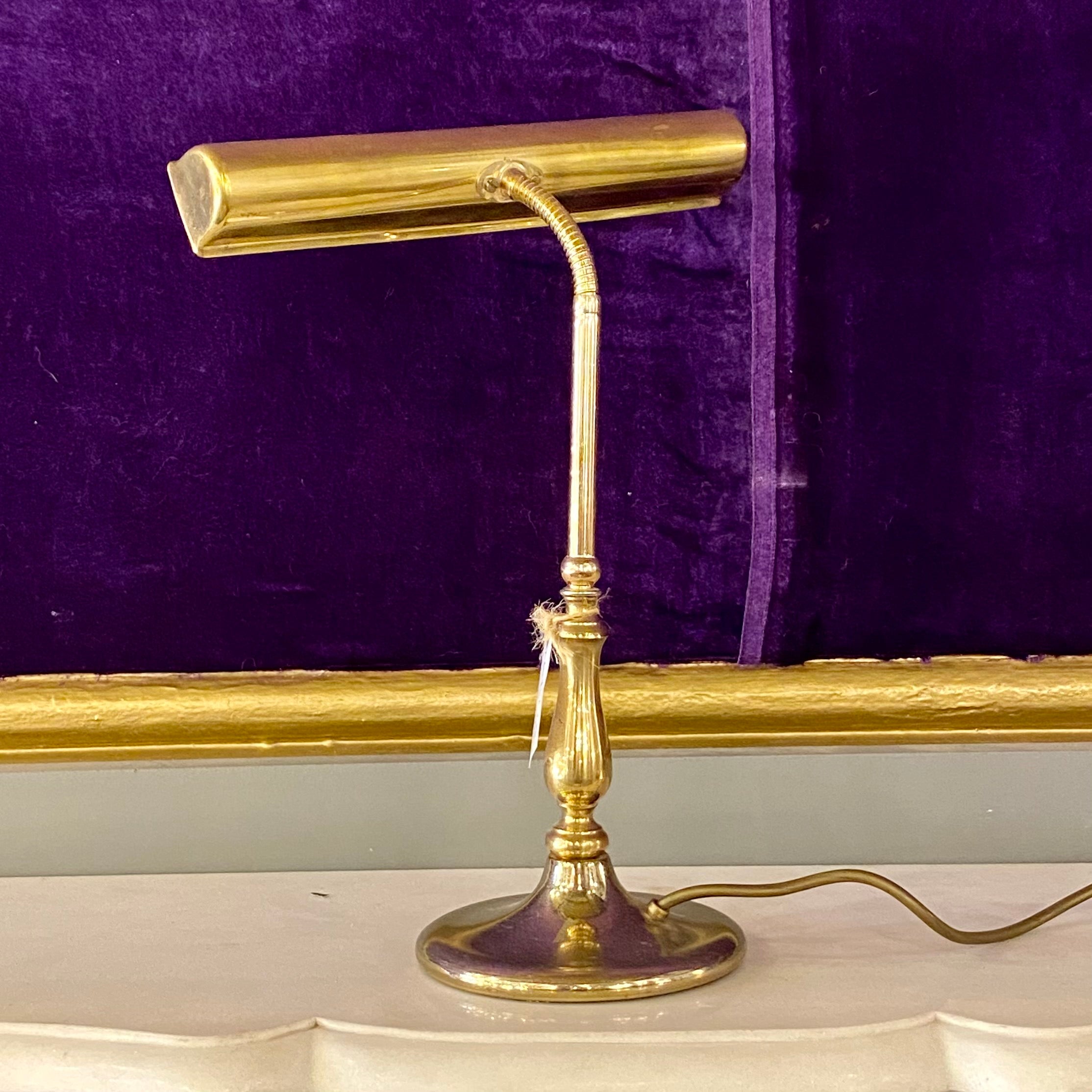 Vintage Polished Brass Desk Lamp - SOLD