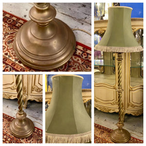 Antique Brass Barley Twist Standing Lamp - SOLD