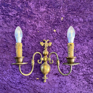 Single Antique Brass Flemish Sconce