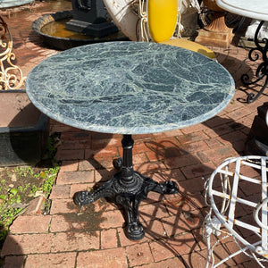 800mm Diameter Marble Table Top with Cast Iron Base - SOLD